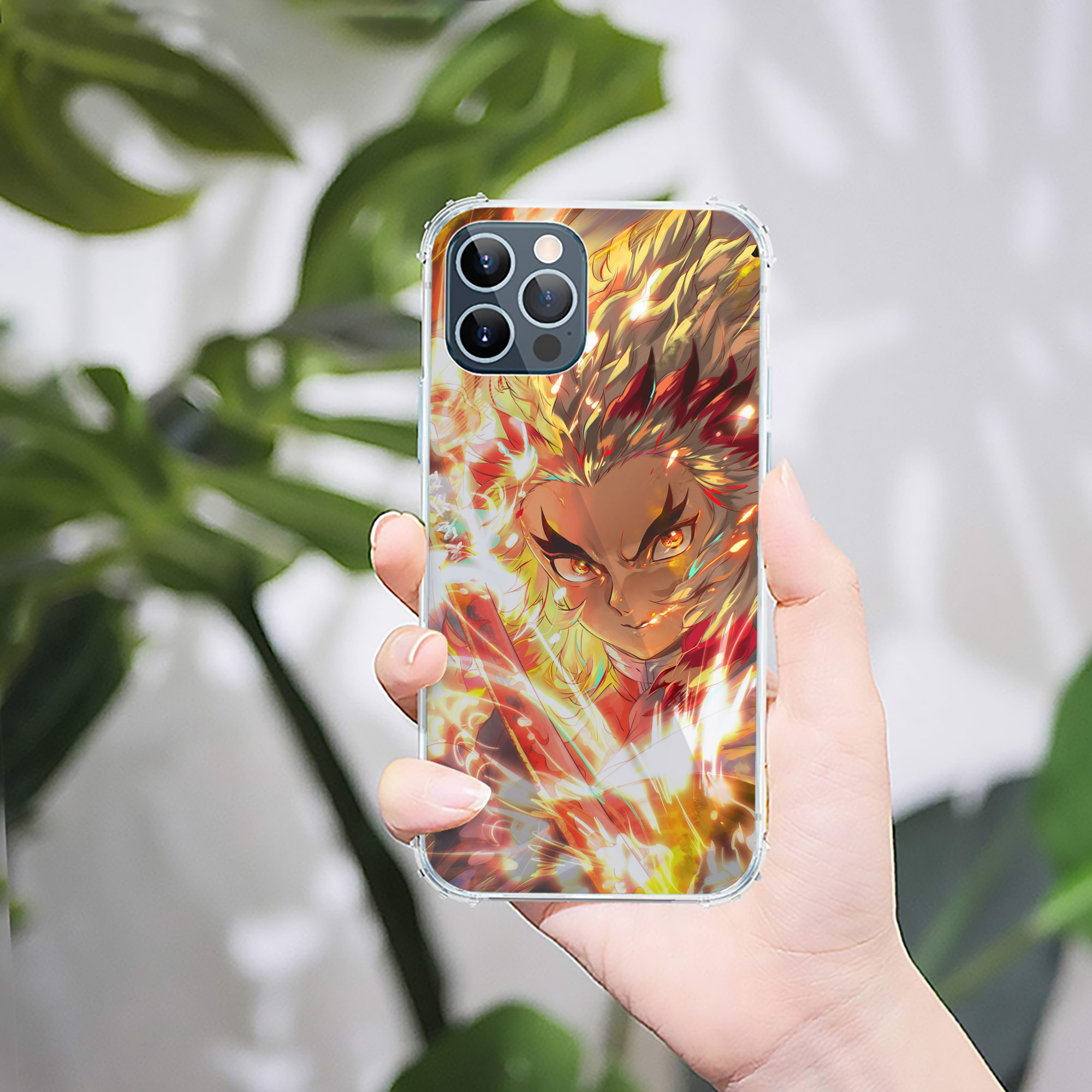 （画像用） 炎柱-煉󠄁獄 杏寿郎／れんごく きょうじゅろう Rengoku Kyoujurou 【iPhone 12シリーズ対応】透明スマホケース（クリアソフトケース）